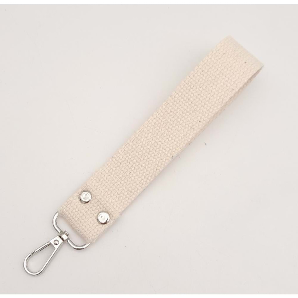 Çanta Aksesuar Krem Pamuklu Kolon Elcik Gümüş Metalli