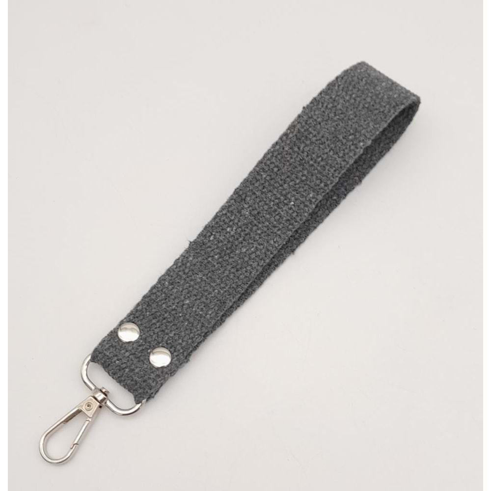 Çanta Aksesuar Koyu Gri Pamuklu Kolon Elcik Gümüş Metalli