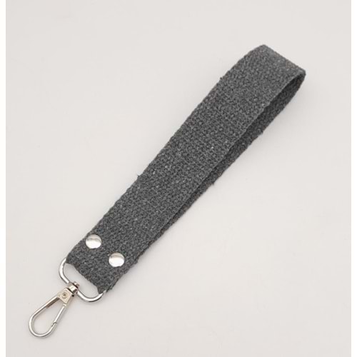 Çanta Aksesuar Koyu Gri Pamuklu Kolon Elcik Gümüş Metalli