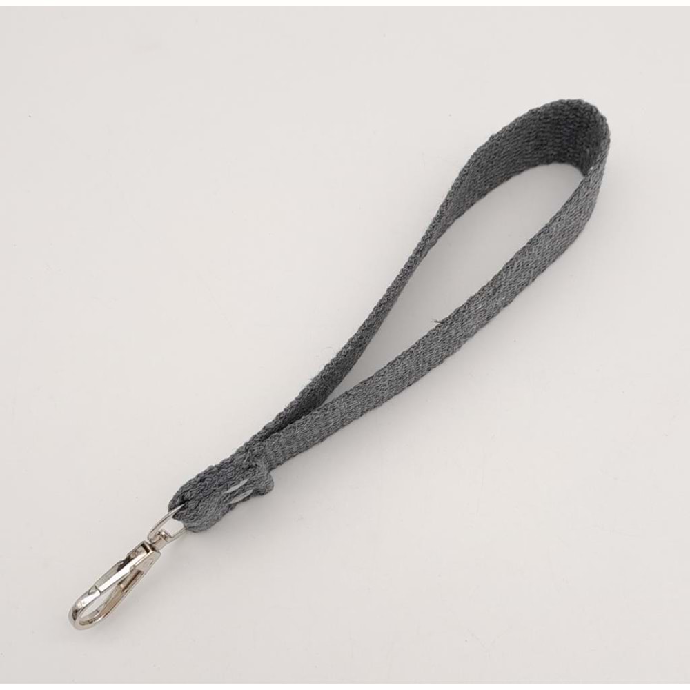 Çanta Aksesuar Koyu Gri Pamuklu Kolon Elcik Gümüş Metalli