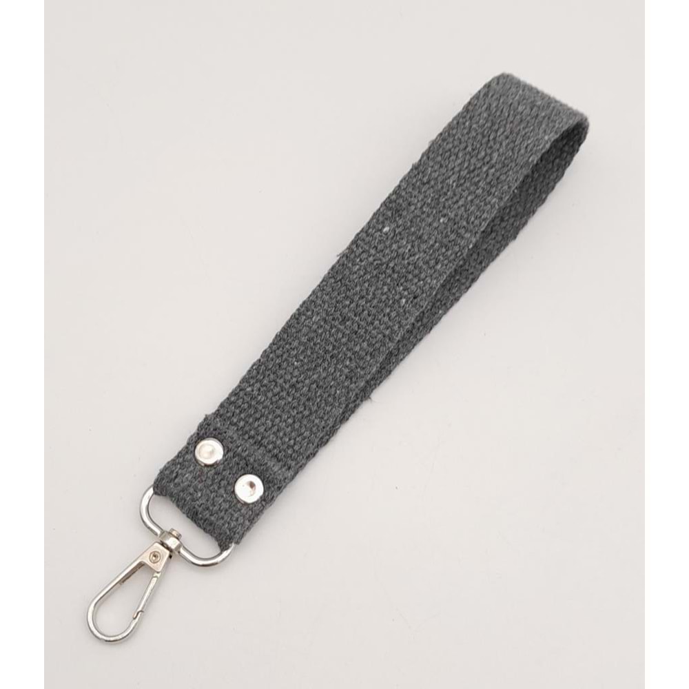 Çanta Aksesuar Koyu Gri Pamuklu Kolon Elcik Gümüş Metalli