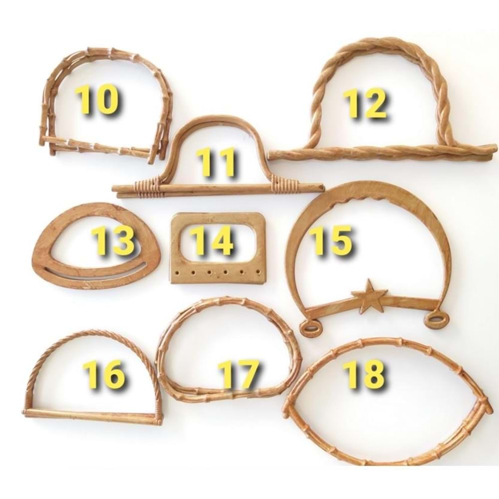 Çanta Aksesuar Bambu görünümlü plastik çanta sapı B24