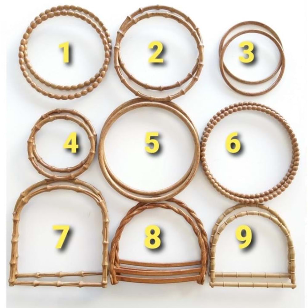 Çanta Aksesuar Bambu Görünümlü Plastik Çanta Sapı B6