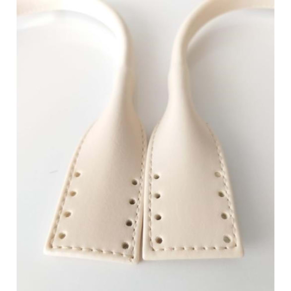 Çanta Aksesuar Suni Deri Pelikan Model Kısa Çanta Sapı Krem