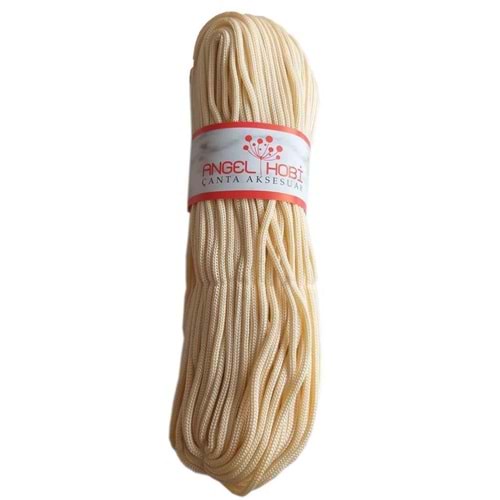 Çanta Aksesuar Polyester Rulo Makrome Krem Renk 5Mm