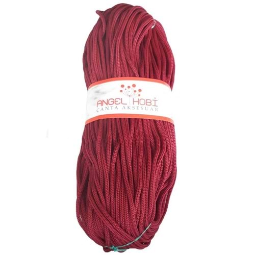 Çanta Aksesuar Polyester Rulo Makrome Bordo 5Mm