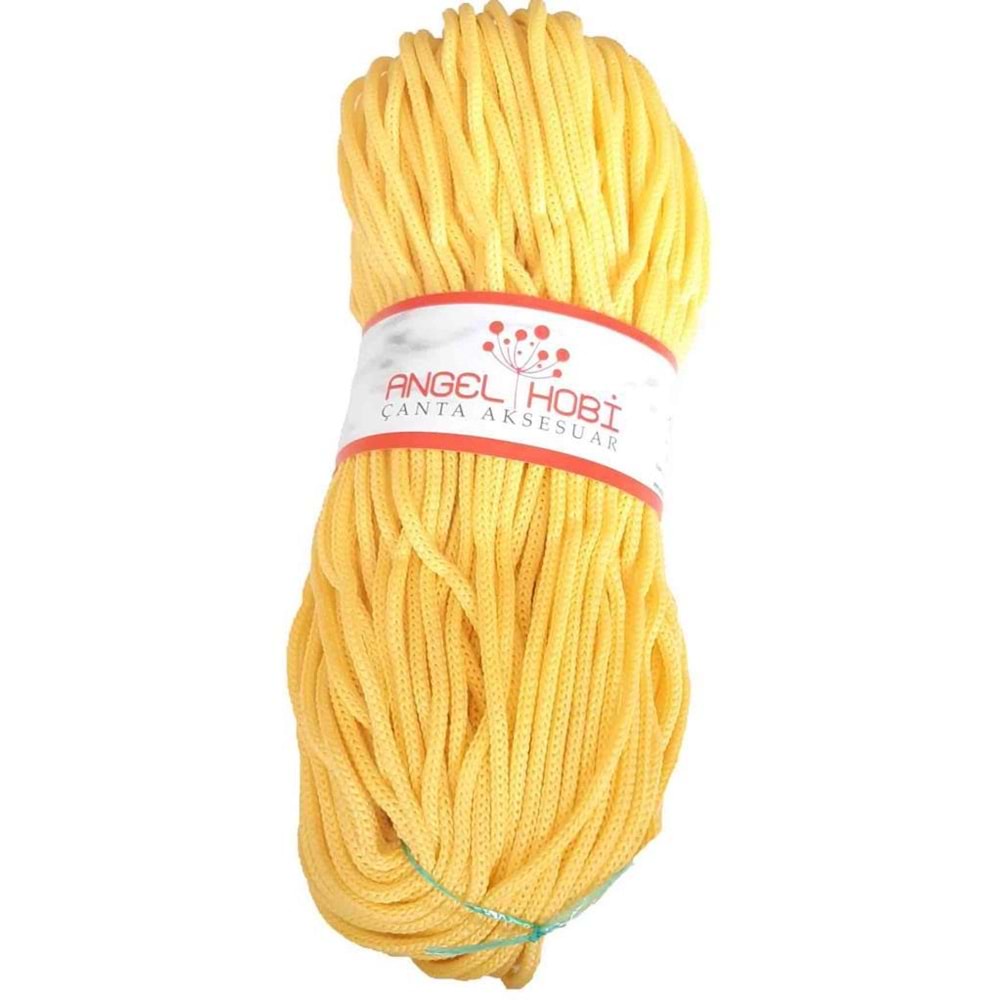 Çanta Aksesuar Polyester Rulo Makrome Sarı 5Mm