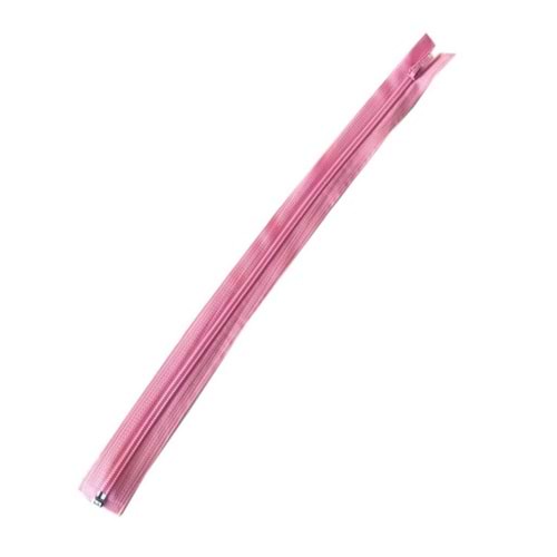Çanta Aksesuar Pembe Renk 40 Cm Plastik Diş Fermuar Fd21
