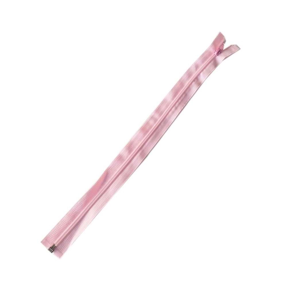Çanta Aksesuar Açık Pembe Renk 40 Cm Plastik Diş Fermuar Fd27