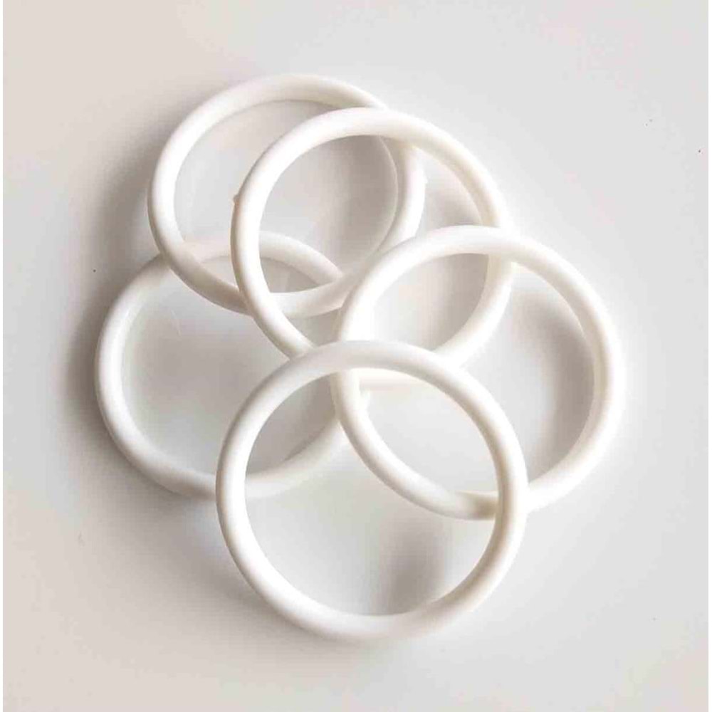 Çanta Aksesuar 5 Adet 8 Cm Plastik Halka Beyaz