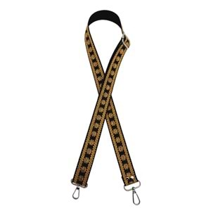 Çanta Aksesuar 120x3 cm Polyester Kolon Çanta Sapı Siyah Gold Simli Gümüş Metalli