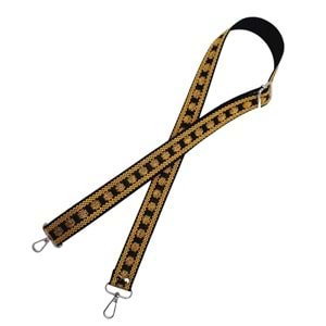 Çanta Aksesuar 120x3 cm Polyester Kolon Çanta Sapı Siyah Gold Simli Gümüş Metalli