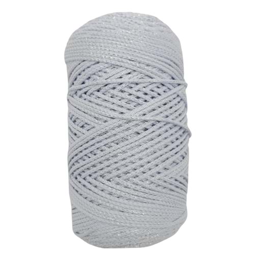 Çanta Aksesuar Simli Polyester Makrome Bebe Mavi Renk 200 gr