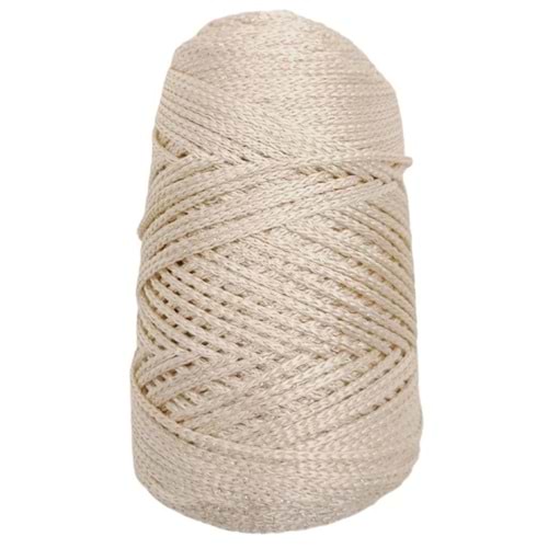 Çanta Aksesuar Simli Polyester Makrome Bej Renk 200 gr