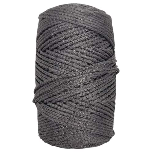 Çanta Aksesuar Simli Polyester Makrome Koyu Gri Renk 200 gr