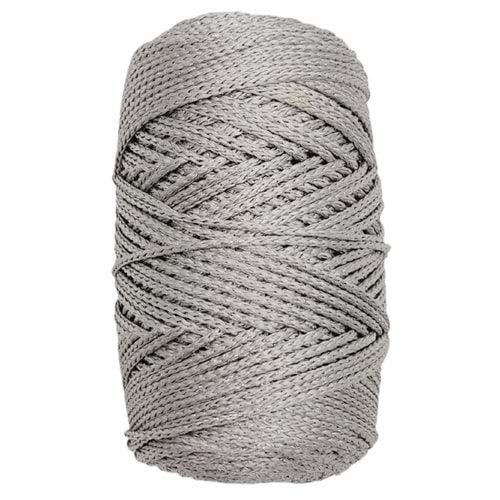 Çanta Aksesuar Simli Polyester Makrome Gri Renk 200 gr