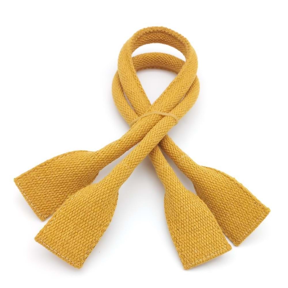 Çanta Aksesuar Pamuklu Kolon Pelikan Model Hardal Renk Çanta Sapı