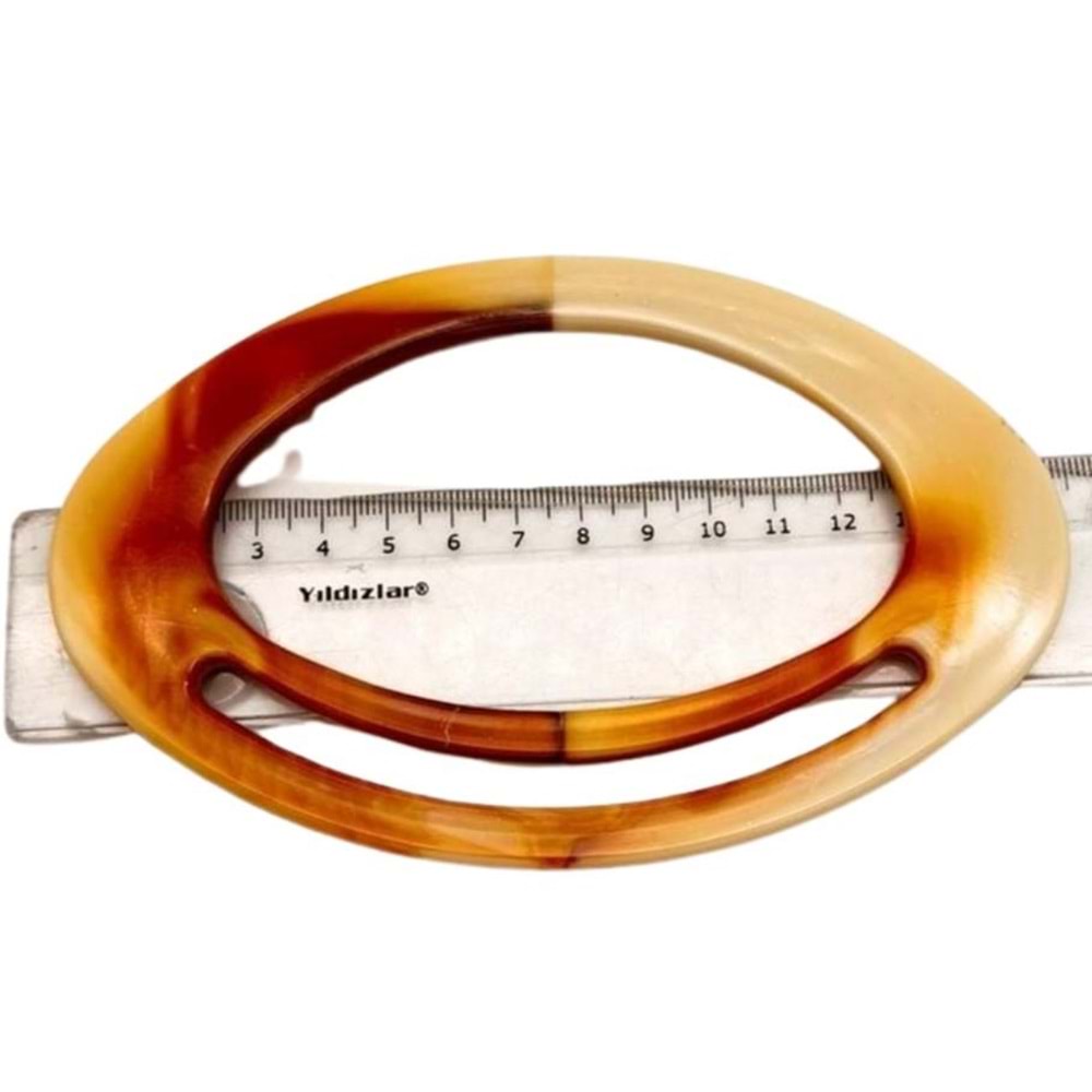 Çanta Aksesuar Akrilik Görünümlü Plastik Çanta Sapı Taba Bej Tonlu