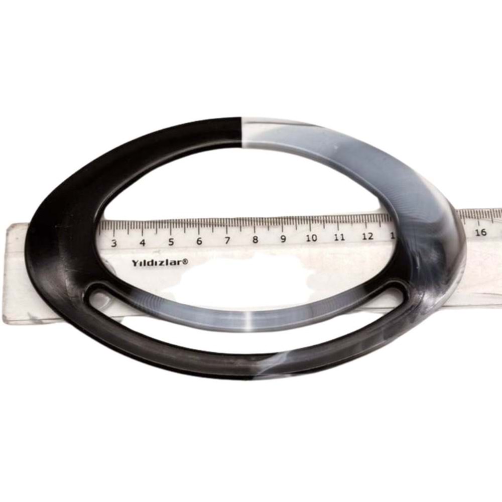 Çanta Aksesuar Akrilik Görünümlü Plastik Çanta Sapı Siyah Beyaz Tonlu