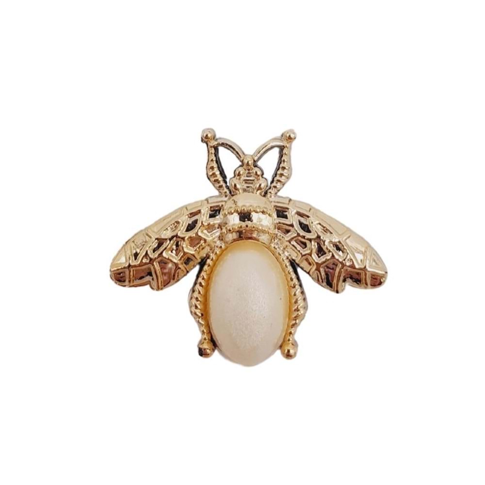 Çanta Aksesuar Plastik Arılı Süs Light Gold Renk