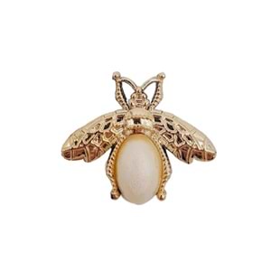 Çanta Aksesuar Plastik Arılı Süs Light Gold Renk