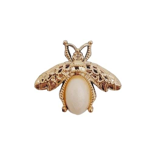 Çanta Aksesuar Plastik Arılı Süs Light Gold Renk