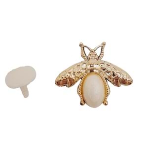 Çanta Aksesuar Plastik Arılı Süs Light Gold Renk