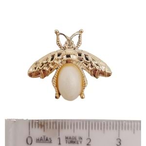 Çanta Aksesuar Plastik Arılı Süs Light Gold Renk