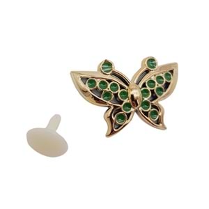 Çanta Aksesuar Plastik Kelebek Süs Light Gold Renk