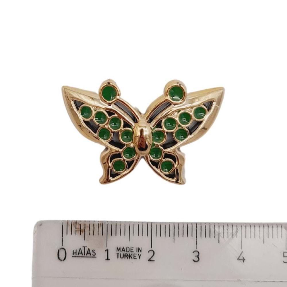 Çanta Aksesuar Plastik Kelebek Süs Light Gold Renk