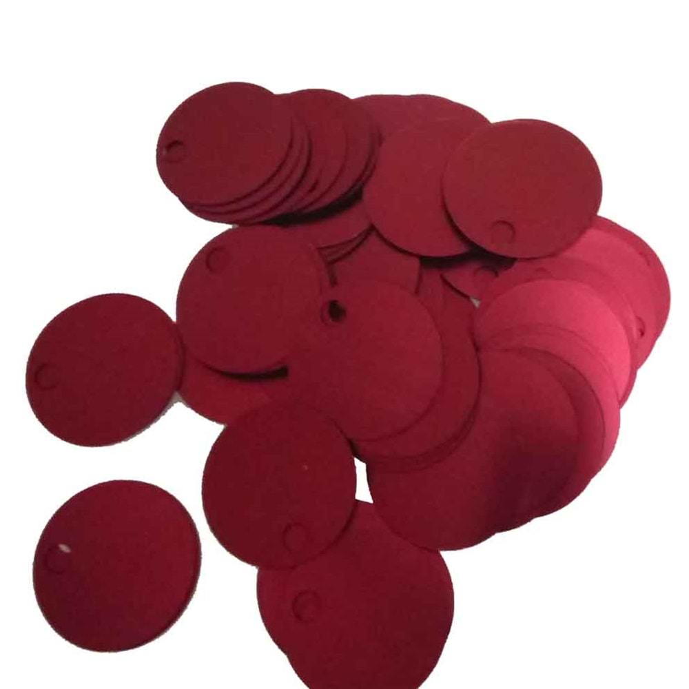 Çanta Aksesuar Bordo 3 Cm Çapında Pul