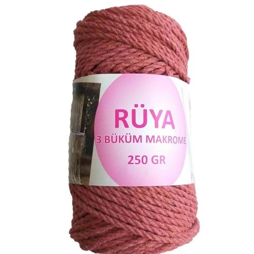 Çanta Aksesuar 3 Büküm Makrome İpi Taba Renk No:10