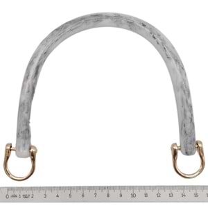 Çanta Aksesuar 16 cm Akrilik Gri Renk Çanta Tutma Sapı Light Gold Metalli