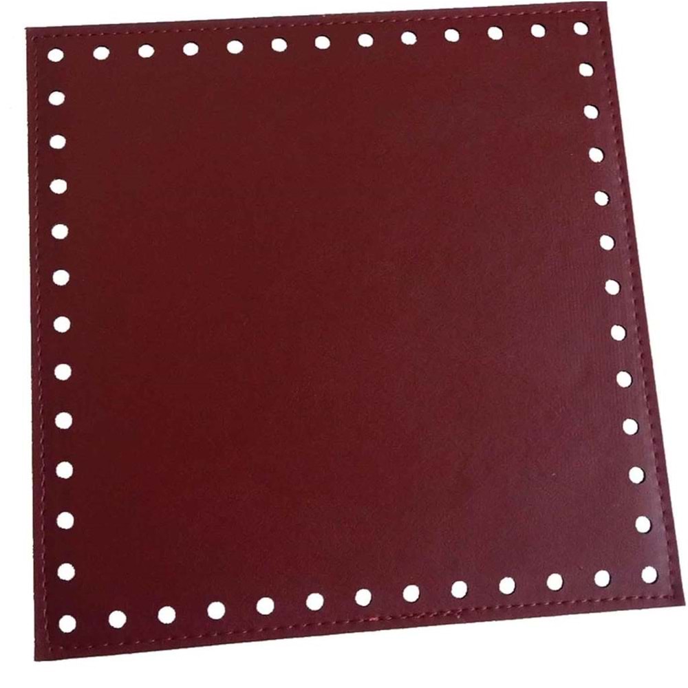 Çanta Aksesuar Bordo Renk 20X20 Cm Suni Deri Plaka
