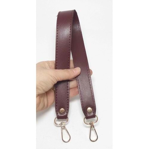 Çanta Aksesuar Bordo Renk 42X2.5 Cm Kancalı Sap