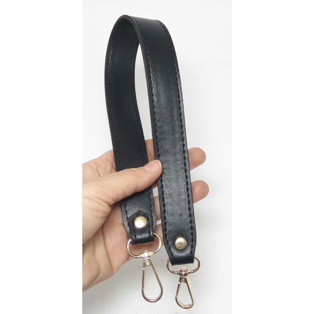 Çanta Aksesuar Siyah Renk 42X2.5 Cm Kancalı Sap