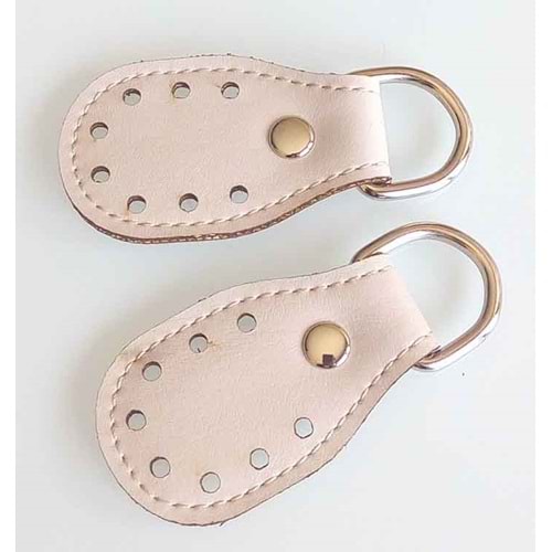 Çanta Aksesuar Açık Krem Renk, Sapların Uç Kısmına Dikmek İçin Deri Aparat.