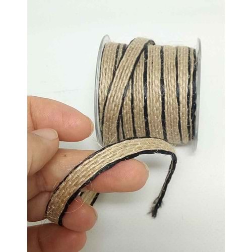 Çanta Aksesuar Kenarları Siyah Hasır Renk Kordon, Büzgü İpi Metrelik