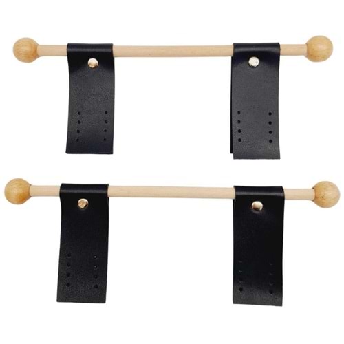 Çanta Aksesuar Suni Derili Ahşap Çanta Sapı Siyah Renk