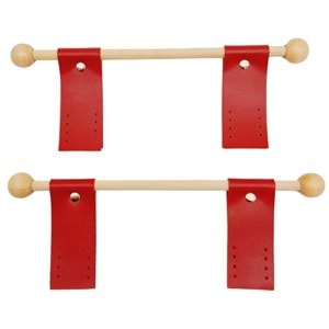 Çanta Aksesuar Suni Derili Ahşap Çanta Sapı Kırmızı Renk