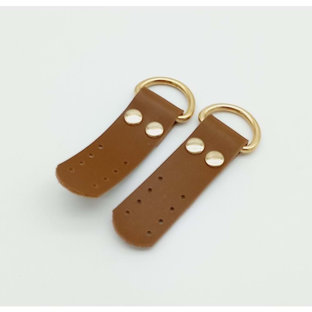 Çanta Aksesuar Tek Kat Suni Deri Sapucu Böce Taba Light Gold Metalli