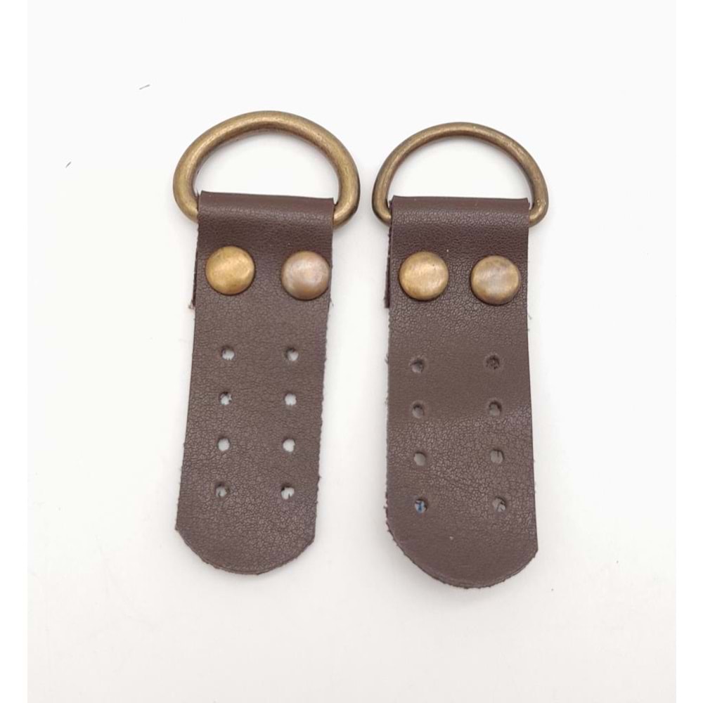 Çanta Aksesuar Kahverengi Tek Kat Suni Deri Sapucu Böce Antik Metalli