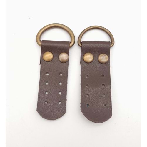 Çanta Aksesuar Kahverengi Tek Kat Suni Deri Sapucu Böce Antik Metalli