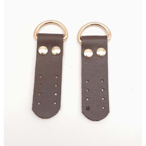 Çanta Aksesuar Kahverengi Tek Kat Suni Deri Sapucu Böce Light Gold Metalli