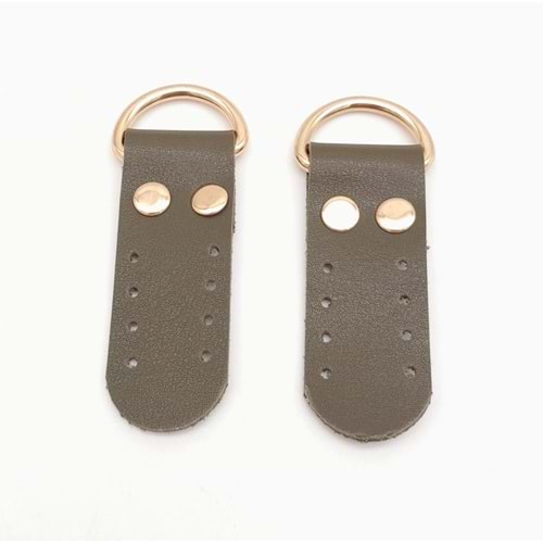 Çanta Aksesuar Haki Tek Kat Suni Deri Sapucu Böce Light Gold Metalli