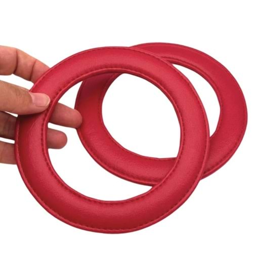 Çanta Aksesuar Kırmızı Renk Yuvarlak 13.5 cm Suni Deri Çanta Sapı