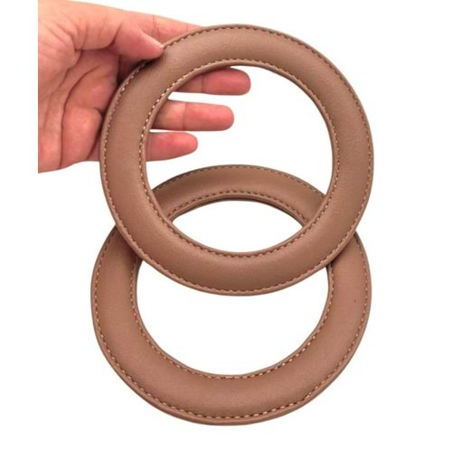 Çanta Aksesuar Vizon Renk Yuvarlak 13.5 cm Suni Deri Çanta Sapı