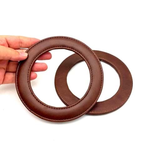 Çanta Aksesuar Taba Renk Yuvarlak 13.5 cm Suni Deri Çanta Sapı