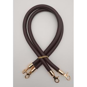 Çanta Aksesuar Çift Kordon Çanta Sapı Koyu Kahverengi Light Gold Metalli