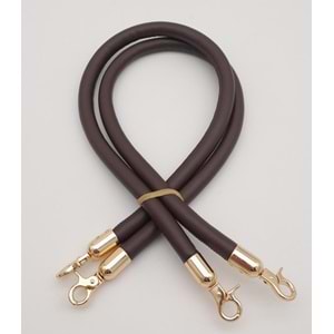 Çanta Aksesuar Çift Kordon Çanta Sapı Koyu Kahverengi Light Gold Metalli